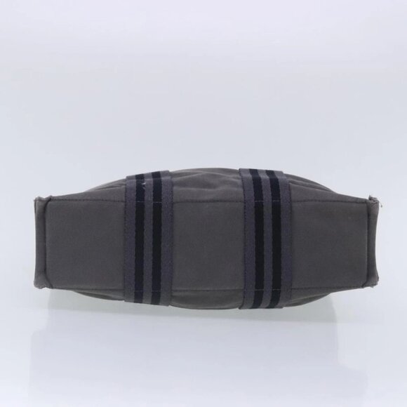 HERMES Fourre Tout PM Tote Bag Canvas Gray Silver Auth ti2154 - Picture 14 of 16